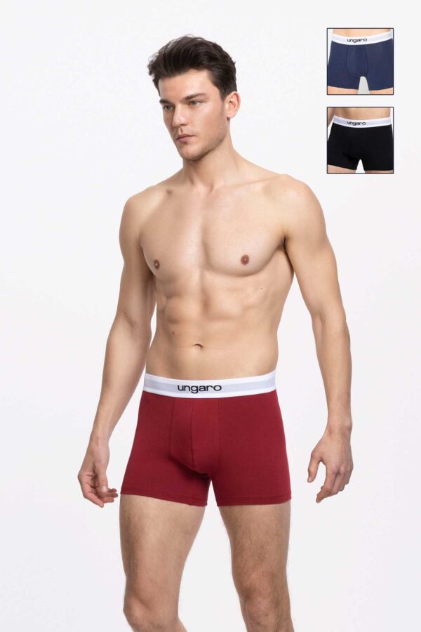 PACK 3- BOXER AUSTIN BLACK/NAVY/BORDEAUX