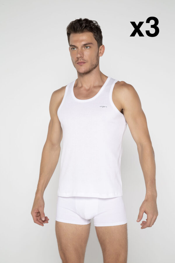 PACK 3 - T-SHIRT SLEEVELESS UNGARO WHITE